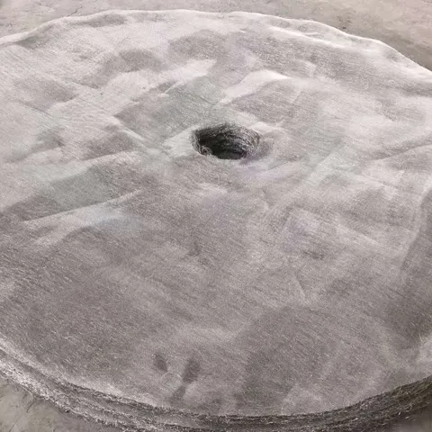 Round steel wool matrix pad with center hole - Steel Wool Matrix for PTMS-750 Separator